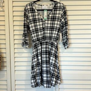 NWT French Grey Black & White Plaid Knit Dress from Stitch Fix